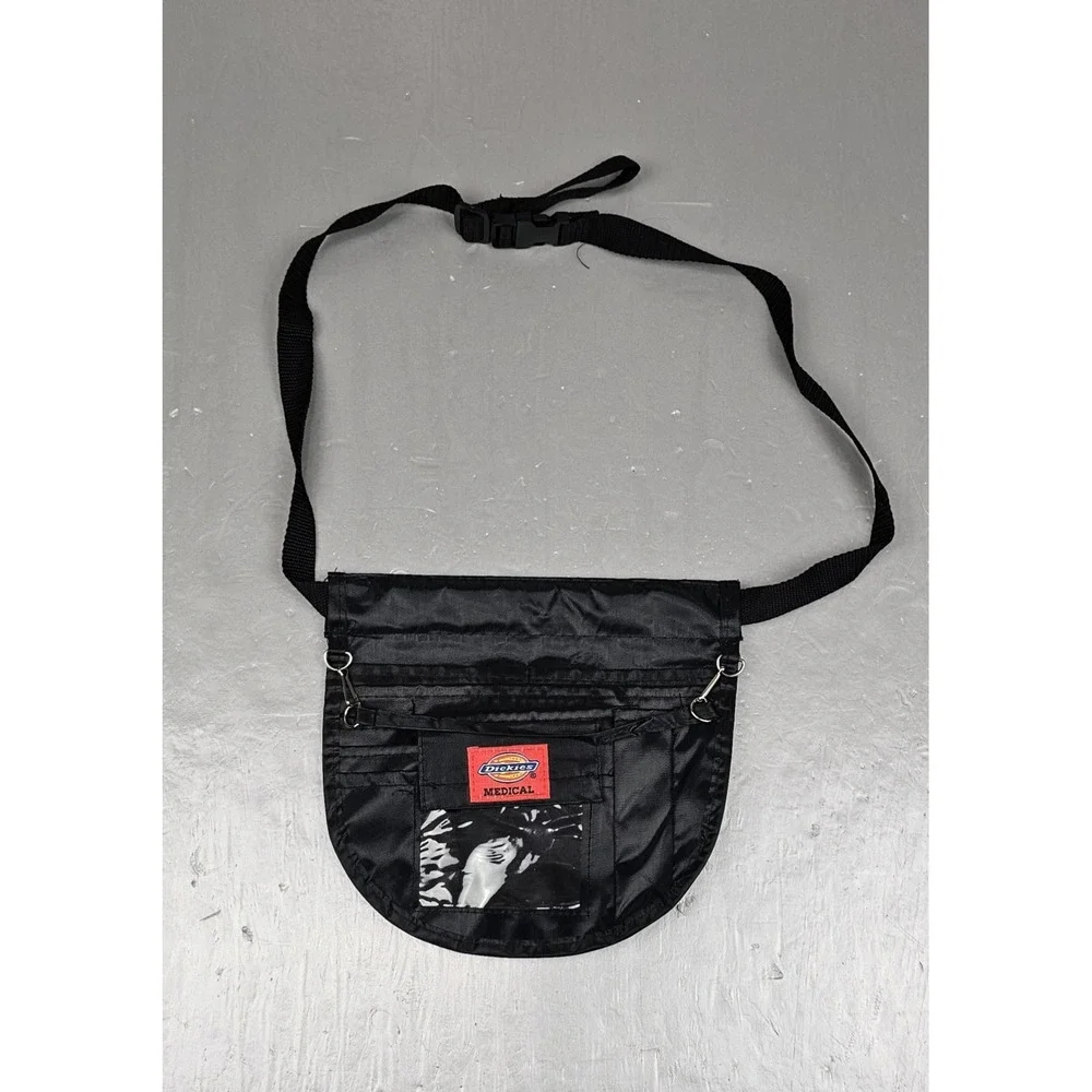 Dickies Medical Bag‎ Y2K Black Adjustable Fannypac Crossbody Clear EUC